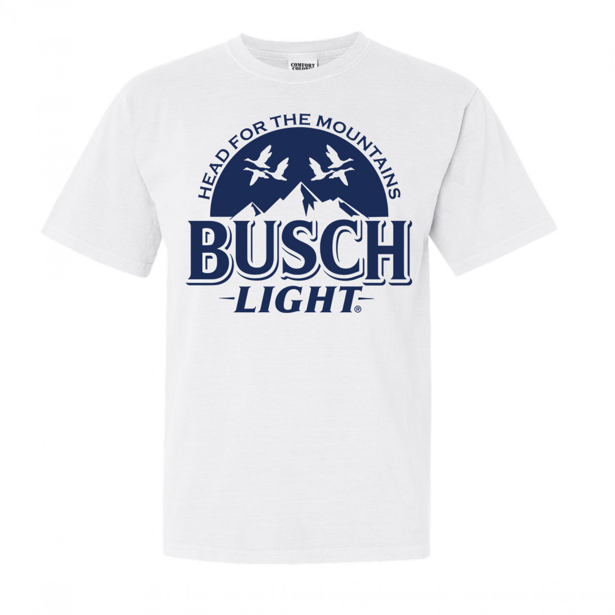 Busch Light Head for the Mountains Ducks White T-Shirt